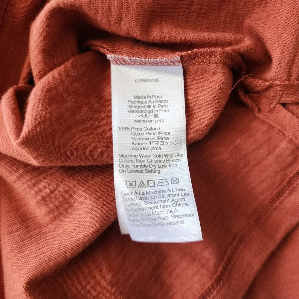 Madewell Top Womens Size XS Smocked Cuff Puff Sleeve Soft Slub Pima Cotton